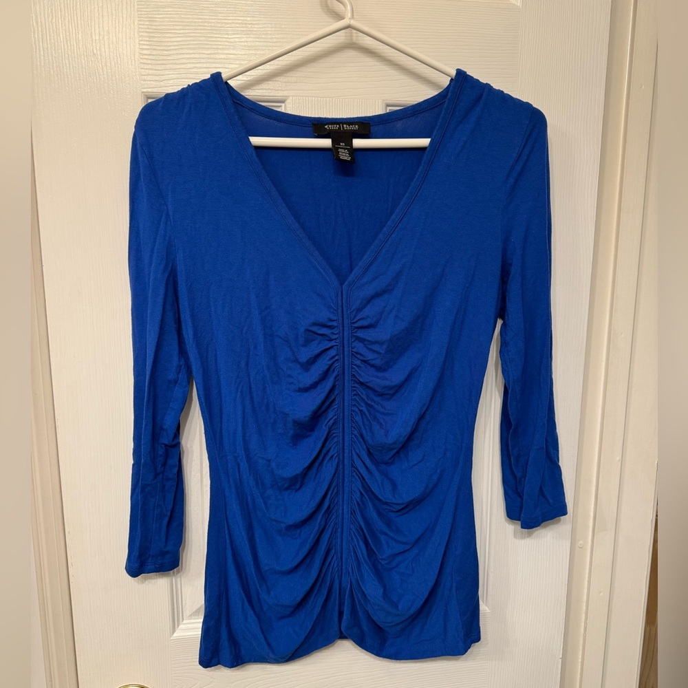 White House black market blue shirt